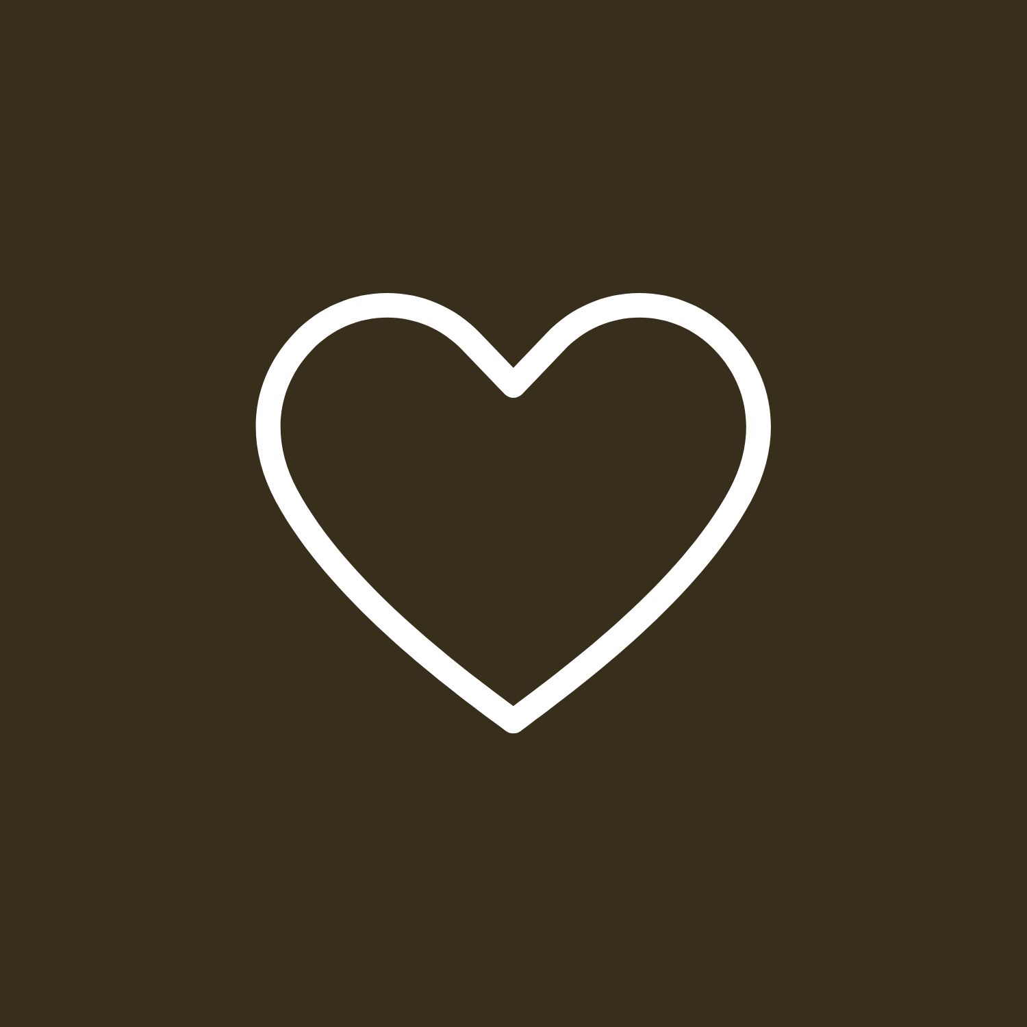 Heart icon on brown background